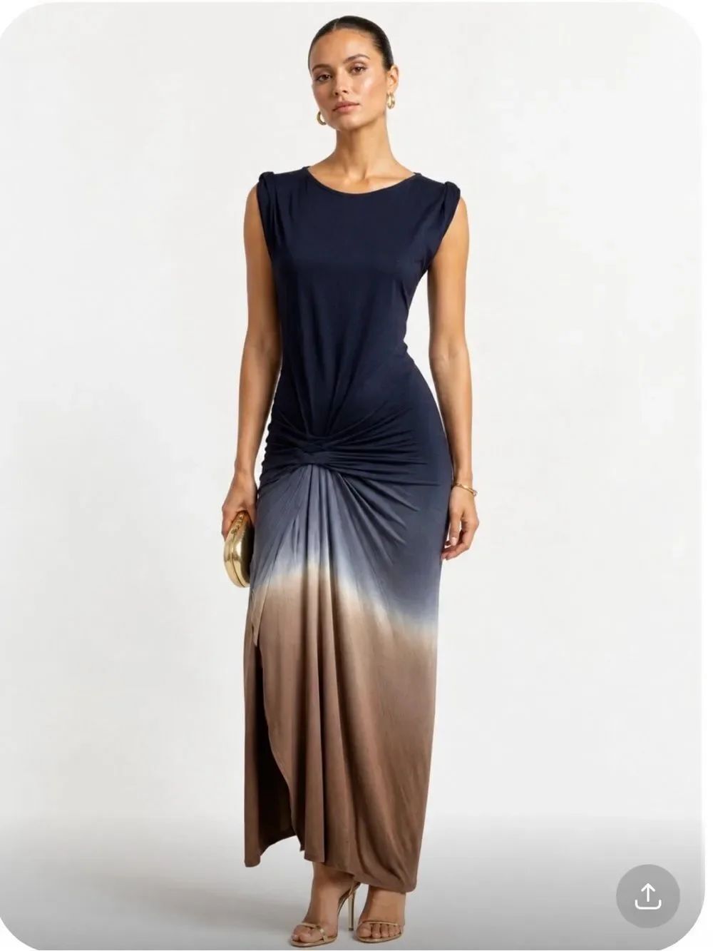 YOUNG FABOLOUS & BROKE Sleeveless Ombre Maxi Dress with Twist Waist Size XS